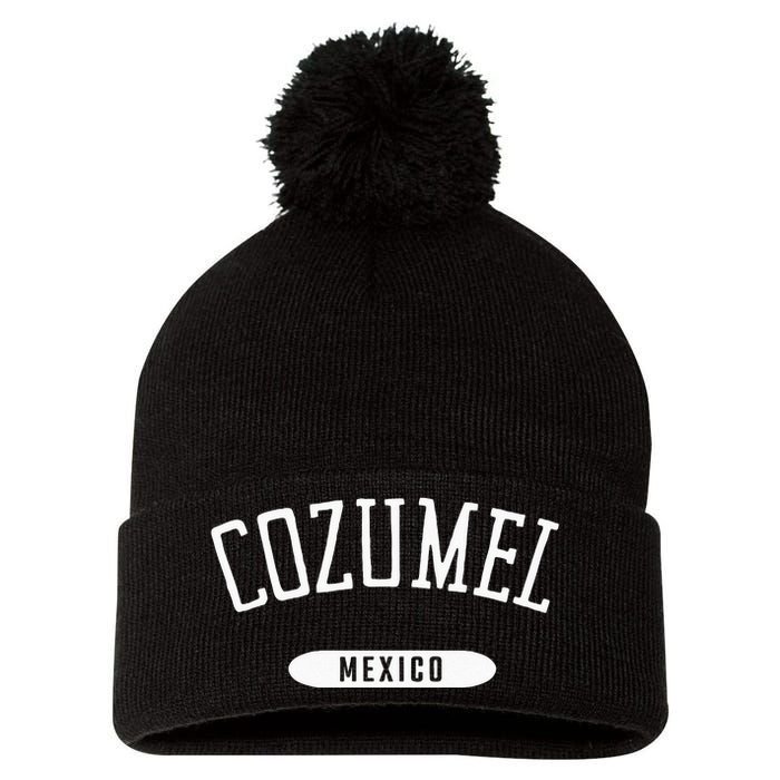 Cozumel Classic Style Cozumel Mexico Pom Pom 12in Knit Beanie