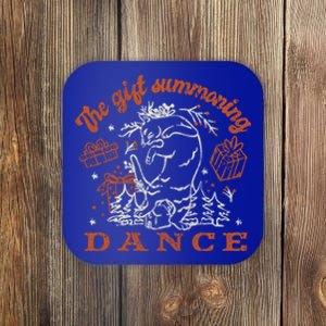 Cute Cat Santa Dance Believe In Christmas Gift Coaster