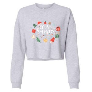 Christmas Cousin Squad Crew Matching Family Group Xmas Party Gift Cropped Pullover Crew