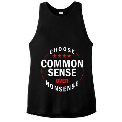 Choose Common Sense Over Nonsense Ladies PosiCharge Tri-Blend Wicking Tank