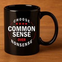 Choose Common Sense Over Nonsense 11oz C Handle Ceramic Mug