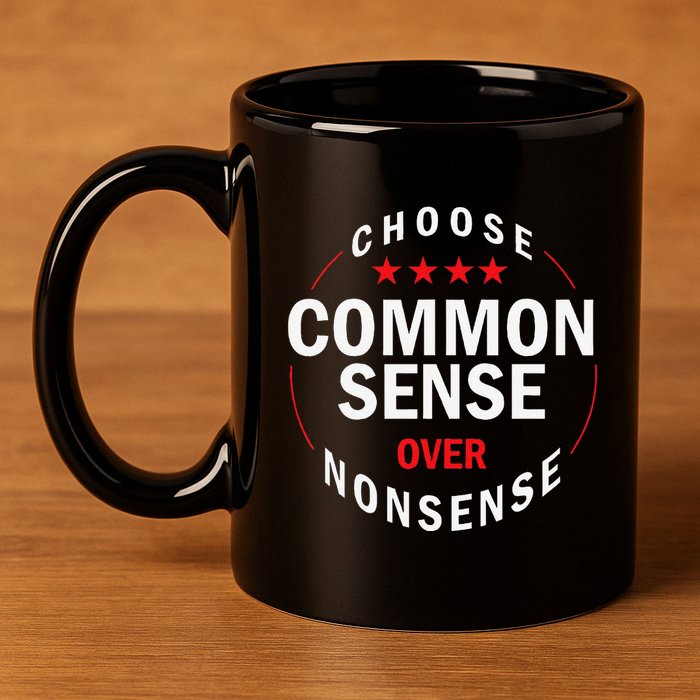 Choose Common Sense Over Nonsense 11oz C Handle Ceramic Mug
