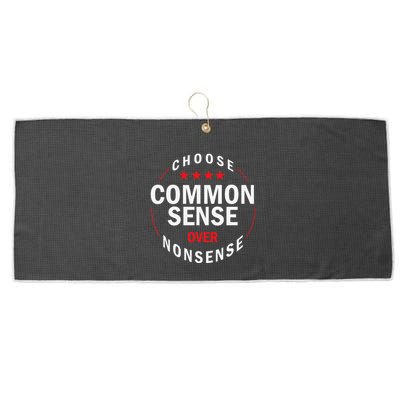 Choose Common Sense Over Nonsense Large Microfiber Waffle Golf Towel