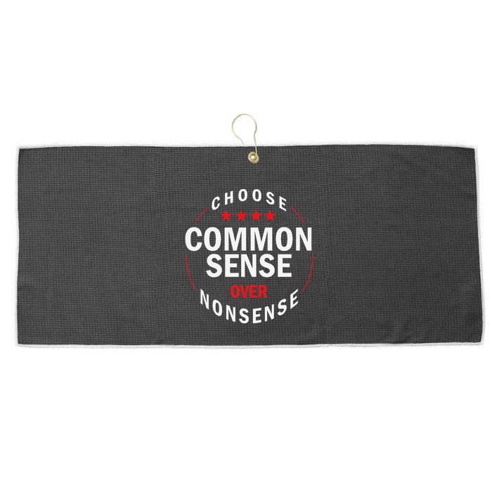 Choose Common Sense Over Nonsense Large Microfiber Waffle Golf Towel
