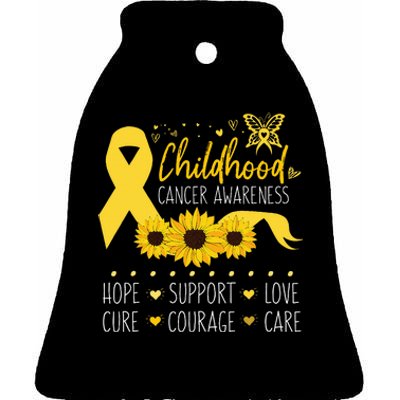 Childhood Cancer Support Family Childhood Cancer Awareness Ceramic Bell Ornament