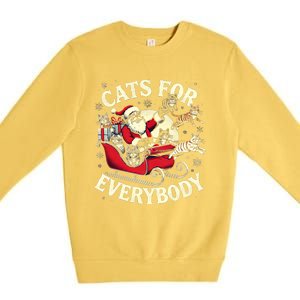 Christmas Cat Santa Cat Lover Christmas Cats For Everybody Premium Crewneck Sweatshirt