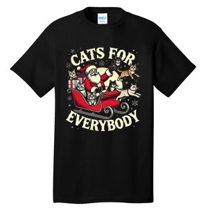 Christmas Cat Santa Cat Lover Christmas Cats For Everybody Tall T-Shirt