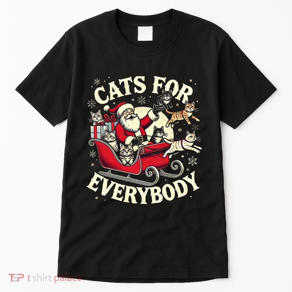 Christmas Cat Santa Cat Lover Christmas Cats For Everybody Tall T-Shirt