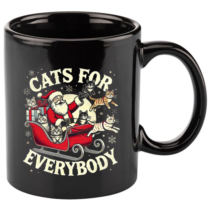 Christmas Cat Santa Cat Lover Christmas Cats For Everybody 11oz C Handle Ceramic Mug
