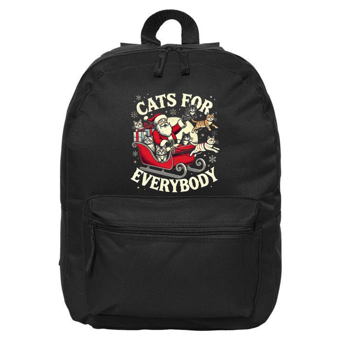 Christmas Cat Santa Cat Lover Christmas Cats For Everybody 16 in Basic Backpack