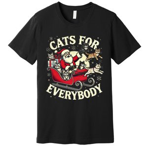 Christmas Cat Santa Cat Lover Christmas Cats For Everybody Premium T-Shirt