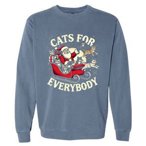 Christmas Cat Santa Cat Lover Christmas Cats For Everybody Garment-Dyed Sweatshirt