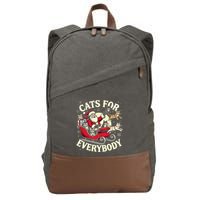 Christmas Cat Santa Cat Lover Christmas Cats For Everybody Cotton Canvas Backpack