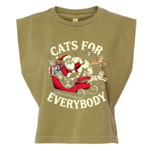 Christmas Cat Santa Cat Lover Christmas Cats For Everybody Garment-Dyed Women's Muscle Tee