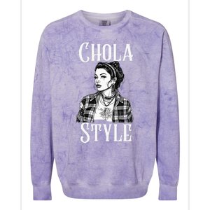 Chicana Chola Style Lowrider Clothes Mexican American Latina Colorblast Crewneck Sweatshirt