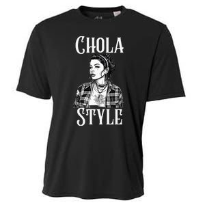 Chicana Chola Style Lowrider Clothes Mexican American Latina Cooling Performance Crew T-Shirt