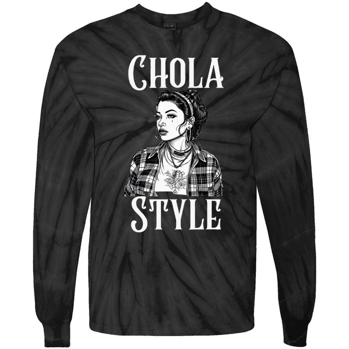 Chicana Chola Style Lowrider Clothes Mexican American Latina Tie-Dye Long Sleeve Shirt