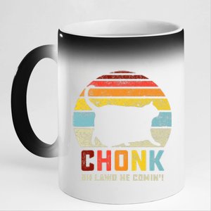 Chonk Cat Scale Meme Retro Style Cats Memes 11oz Black Color Changing Mug