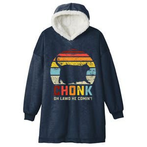 Chonk Cat Scale Meme Retro Style Cats Memes Hooded Wearable Blanket