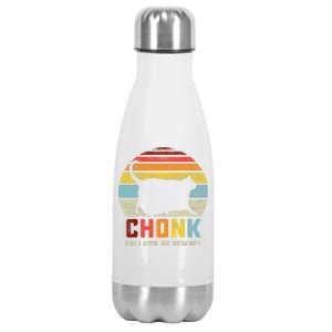 Chonk Cat Scale Meme Retro Style Cats Memes Stainless Steel Insulated Water Bottle