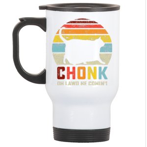 Chonk Cat Scale Meme Retro Style Cats Memes Stainless Steel Travel Mug