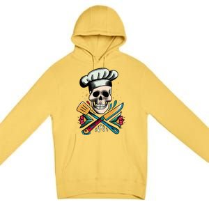 Cooking Chef Skull Premium Pullover Hoodie