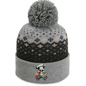 Cooking Chef Skull The Baniff Cuffed Pom Beanie