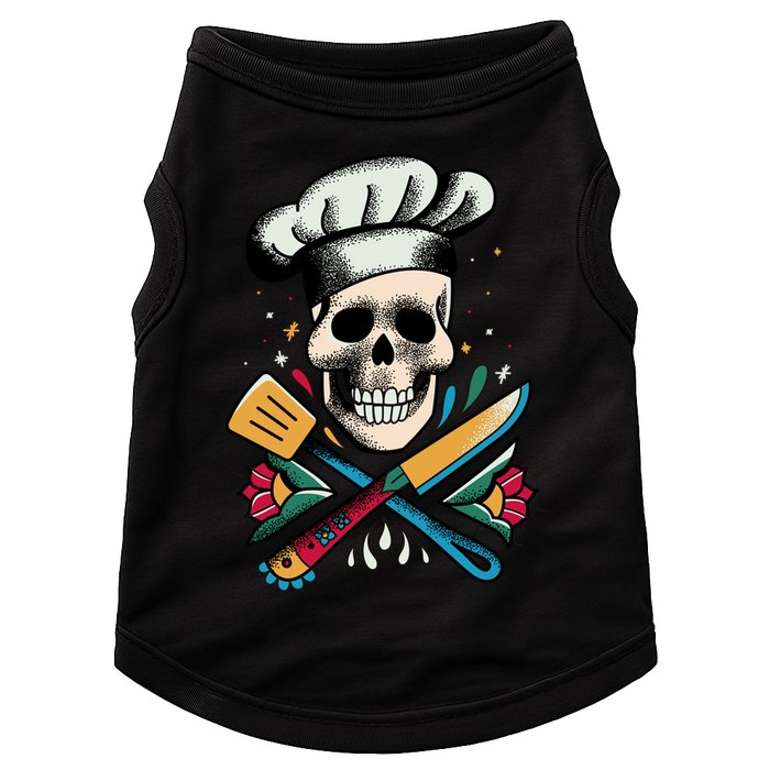 Cooking Chef Skull Doggie Tank