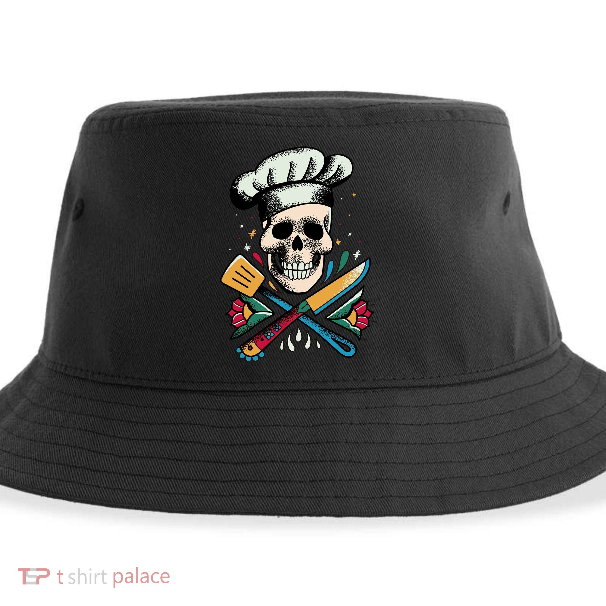 Cooking Chef Skull Sustainable Bucket Hat