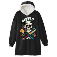 Cooking Chef Skull Hooded Wearable Blanket