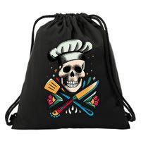 Cooking Chef Skull Drawstring Bag