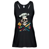 Cooking Chef Skull Ladies Essential Flowy Tank