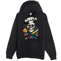 Cooking Chef Skull Premium Pullover Hoodie