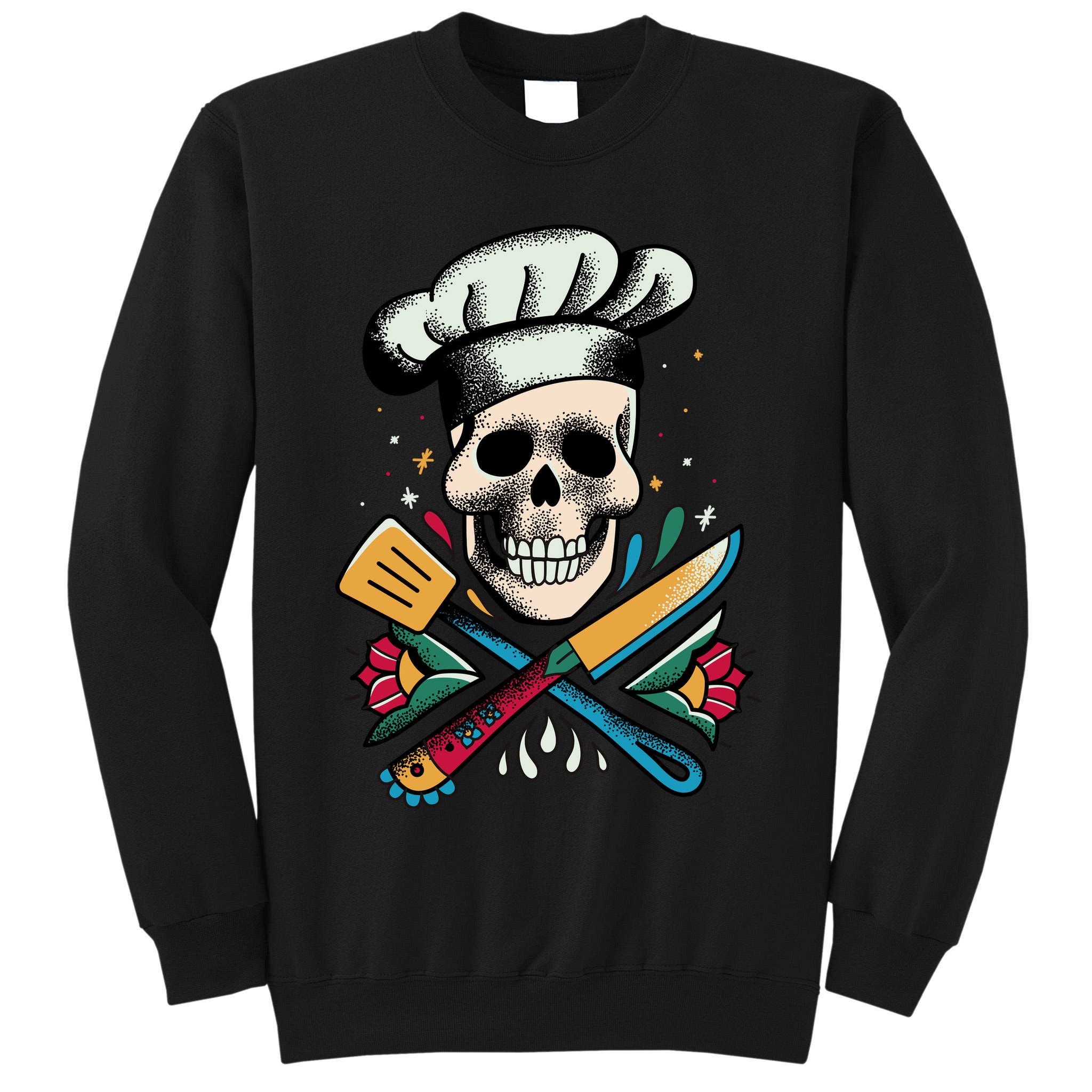 Cooking Chef Skull Tall Sweatshirt