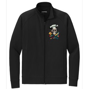 Cooking Chef Skull Stretch Full-Zip Cadet Jacket