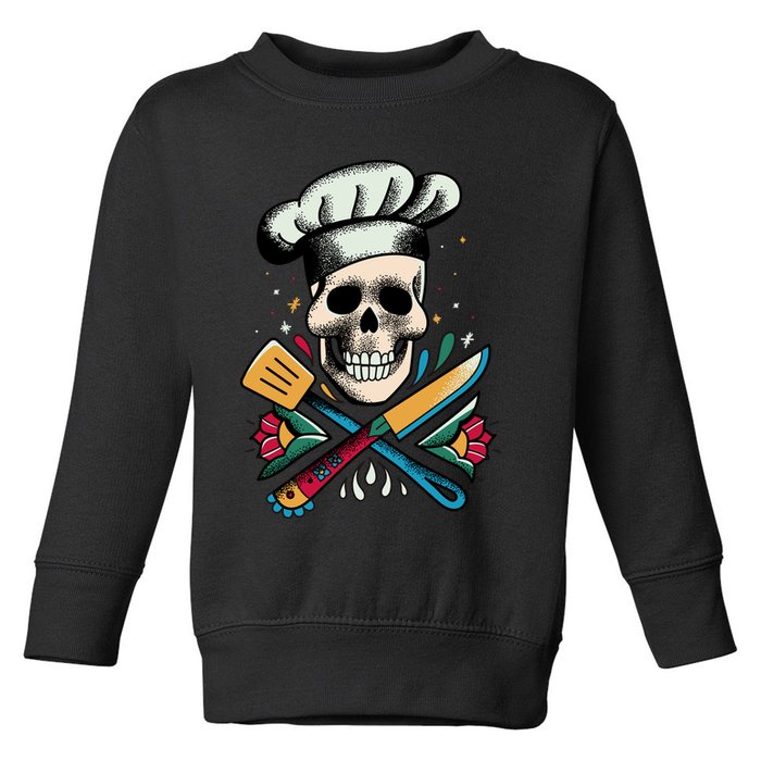 Cooking Chef Skull Toddler Sweatshirt