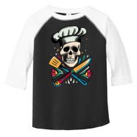Cooking Chef Skull Toddler Fine Jersey T-Shirt