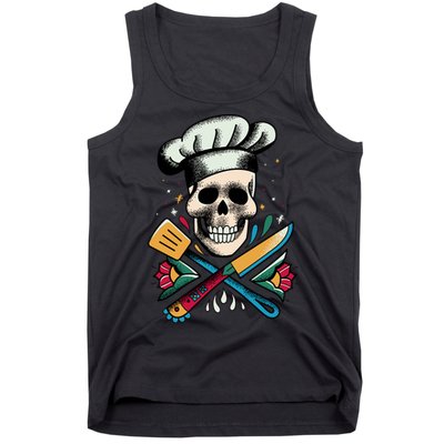Cooking Chef Skull Tank Top