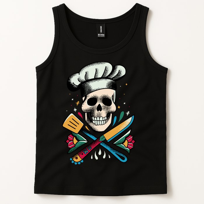 Cooking Chef Skull Tank Top