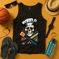 Cooking Chef Skull Tank Top