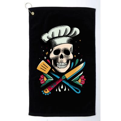 Cooking Chef Skull Golf Towel