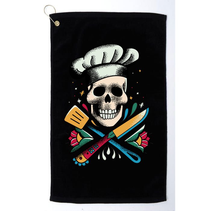 Cooking Chef Skull Golf Towel