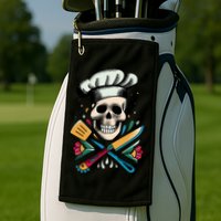 Cooking Chef Skull Golf Towel
