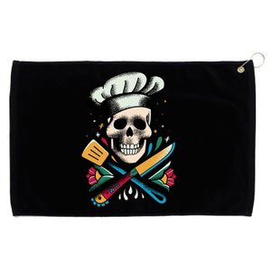 Cooking Chef Skull Grommeted Golf Towel