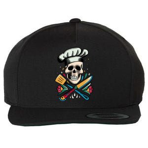 Cooking Chef Skull Wool Snapback Cap