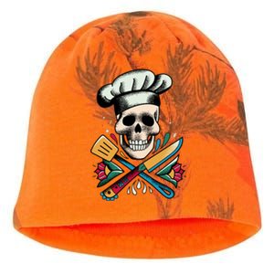 Cooking Chef Skull Kati - Camo Knit Beanie