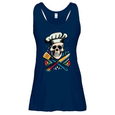 Cooking Chef Skull Ladies Essential Flowy Tank