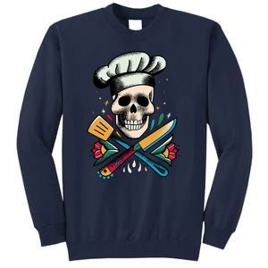 Cooking Chef Skull Tall Sweatshirt