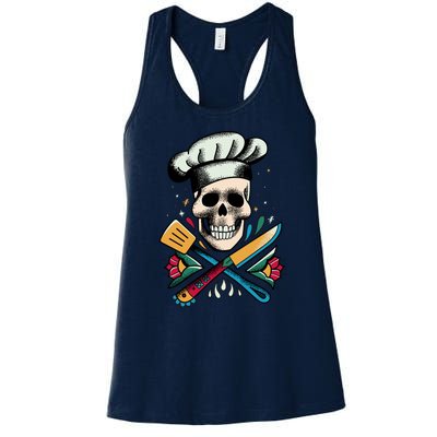 Cooking Chef Skull Women's Racerback Tank