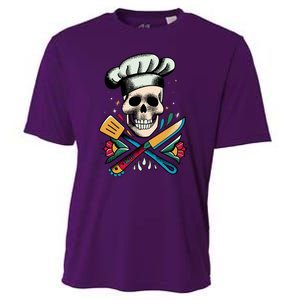 Cooking Chef Skull Cooling Performance Crew T-Shirt